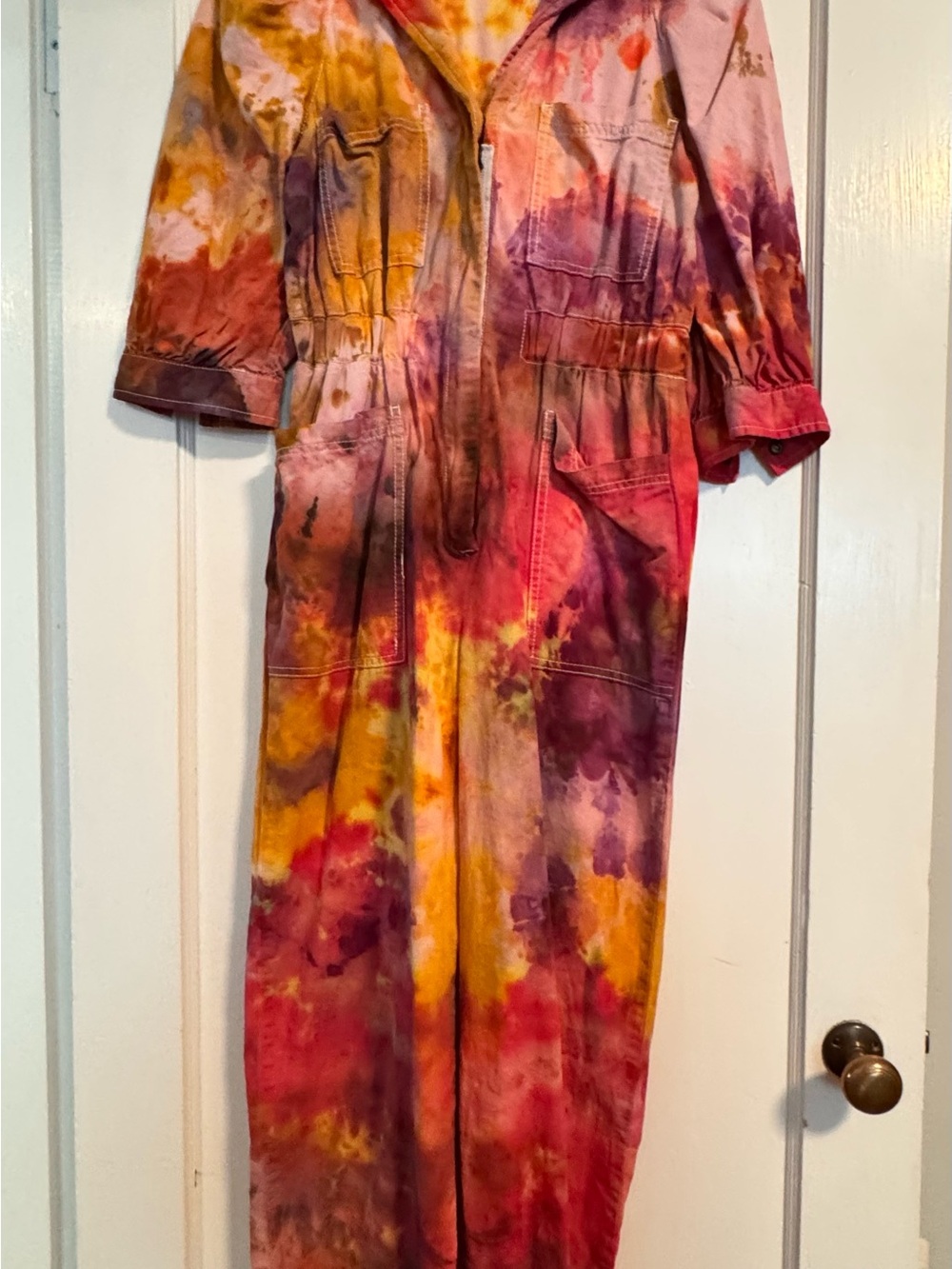 Universal Thread Tie-Dye Coverall in Yellow, Pink & Purple